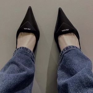 Prada flat slingback sandals in brushed leather